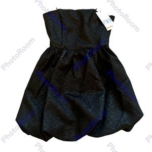 Zara Womenz Medium Black Strapless Bubble Dress NWT